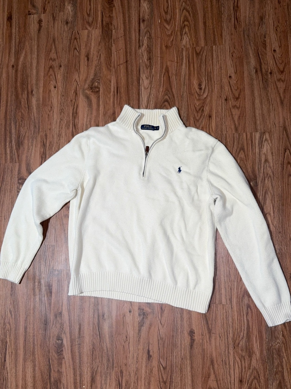 Polo by Ralph Lauren Men's Cream Quarter-Zip Sweater Men’s XL